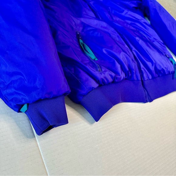 Vtg REVERSIBLE Columbia Teal & Purple Ski Snow Puffer Coat Jacket - Picture 13 of 13